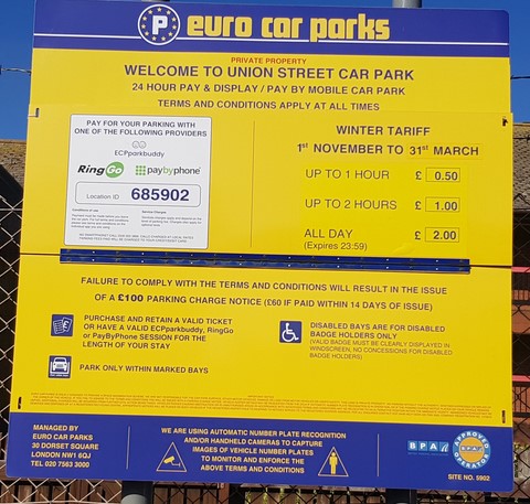 Union Street Car Park Exmouth Winter Prices
